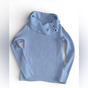 White House Black Market Light Blue Cowl Neck Sweater